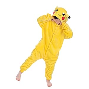 YAOMEI Kigurumi overall voor kinderen, pyjama, onesie, meisjes, jongens, fleece, anime, cosplay, Halloween, Kerstmis…