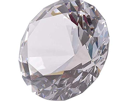 LONGWIN 80mm(3.1 inch) Crystal Diamond Paperweight Ornament Home Venue Decorations Solid Clear