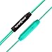Symphonized NRG Premium Genuine Wood In-ear Noise-isolating Earbuds Headphones, Earphones with Microphone and Nylon Cable (Turquoise Blue).