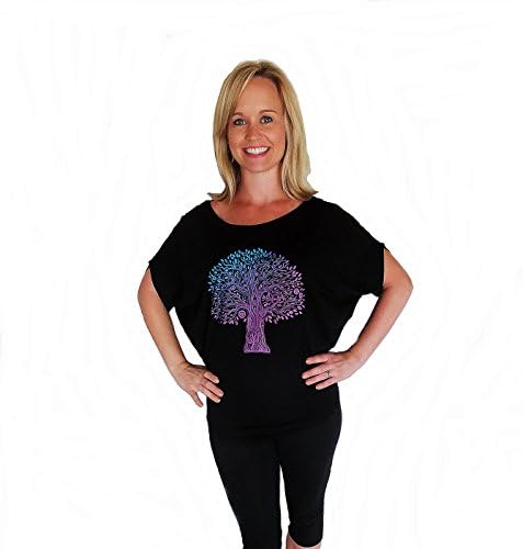 [ORGANIC CLOTHING] - 100% Eco Friendly, Womens Tree Design, Soft Poncho Bamboo T Shirt with Organic Cotton (L)