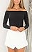 DREAGAL Women's Sexy Solid Off Shoulder Crop Tops T-Shirt Blouse