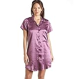 Camille Luxurious Knee Length Purple Satin Nightshirt