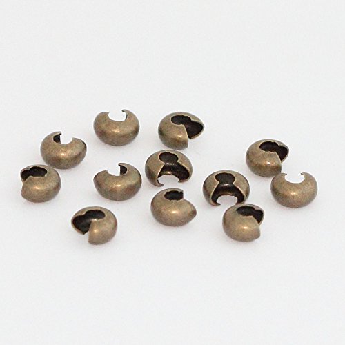 200 Top Quality Crimp Beads Knot Cover Beads Crimp Cover 6mm Crimps Antique Bronze Plated#CF118-6