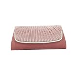 Damara Womens Simple Pleated Satin Clutch Evening Bag