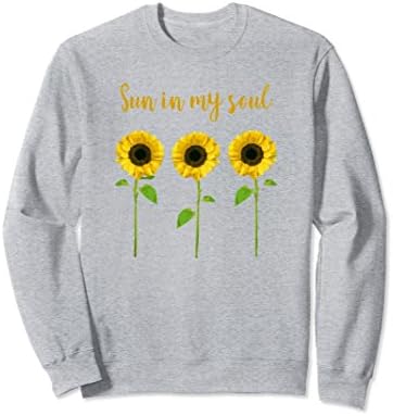 Unisex Sun In My Soul Cute Sunflower Floral Sweatshirt for Women 2XL Heather Grey