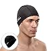 AqtivAqua Swim Cap Swimming Caps for Women Men Adult Kids Girls Boys Youth Hat (Black Color)