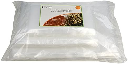 Vacuum Sealer Bags Sous Vide Bags Vacuum Packaging Pouches - Deefre 4 mil Thickness Commercial Grade Food Sealer Bags for FoodSaver BPA Free Fit All Sealers (150 Bags - 50 Each of Quart, Gallon, Pint)