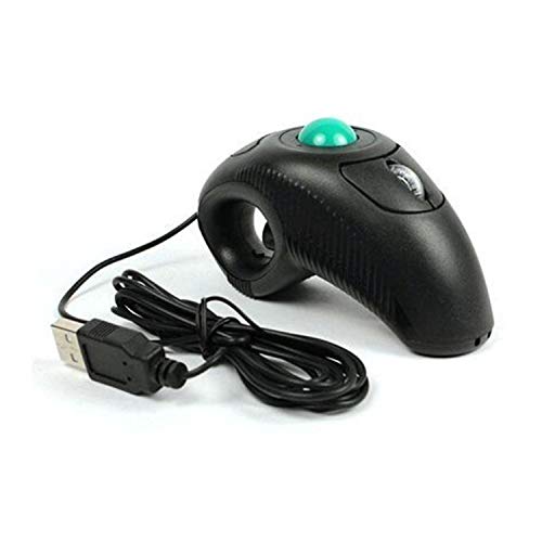 Trackball Mouse, YUMQUA Y-10 Handheld USB Wired Finger Mouse for Computer/Laptop/Mac, Fits Left and Right Handed/Carpal Tunnel Users