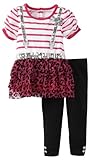 Young Hearts Little Girls' 2 Piece Striped Shirt and Pant