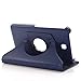 AiSMei Tab 4 8.0 Case, Rotating Stand Case For Samsung Galaxy Tab 4 8.0 SM-T330NU SM-T331, SM-T337 8-Inch Tablet PC, 8inch PU Leather Case + Bonus Stylus + Screen Protector - Navy Blue