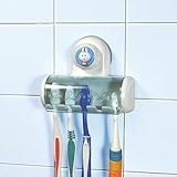 SODIAL(TM) Suction strong toothbrush holder creative cartoon sucker five toothbrush hanging