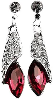 OVERMAL Water Drop Earrings Swarovski Crystal Drop Dangle Earrings (Red)