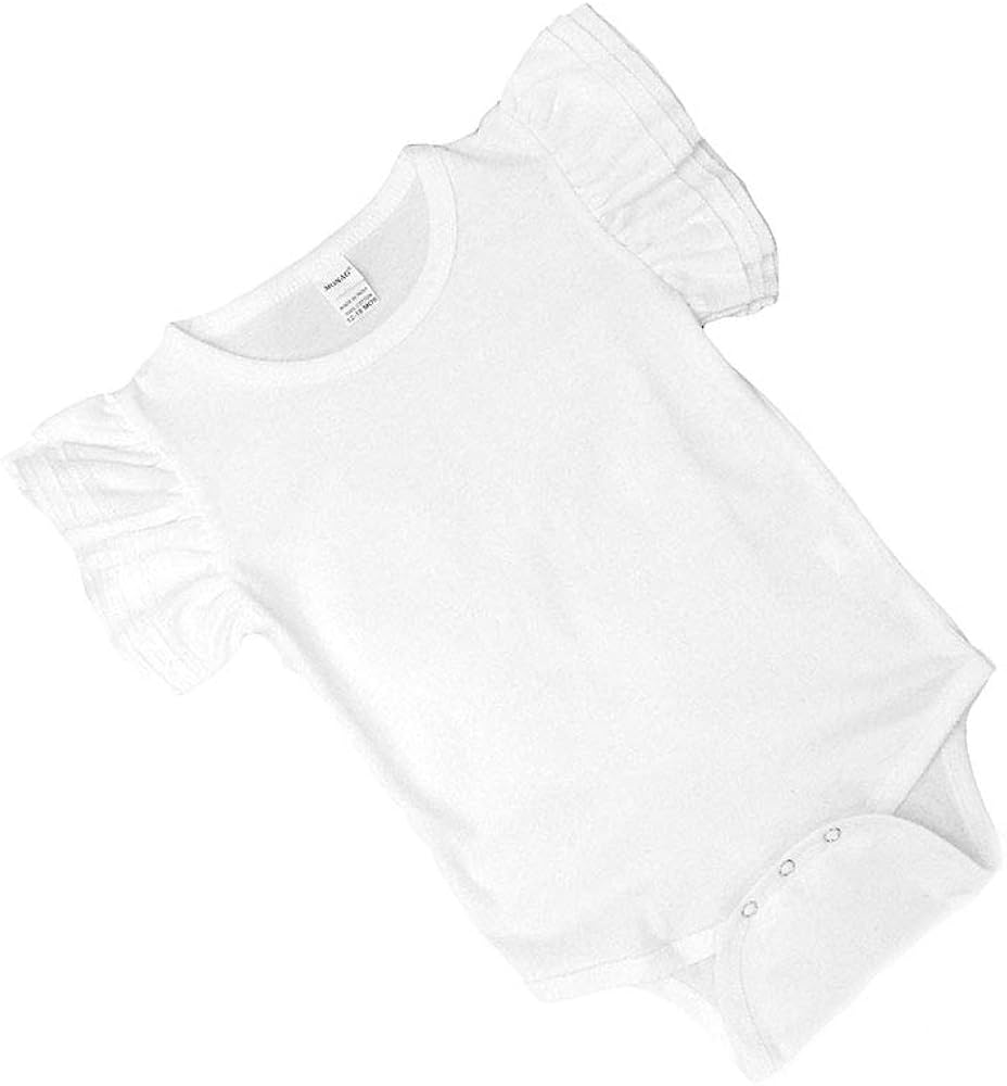 white flutter sleeve bodysuit baby