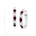 Platinum-Plated Brass 1 1/2 ct Natural Garnet Hoop Earrings with Diamonds, .875