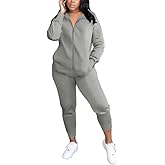 HBQ Two Piece Outfits For Women Casual Long Sleeve Sweatsuits Jogger Tracksuits Lounge Sets With Pockets