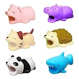 KIMCOME Cute Animal Bites Cable Protector 6 Pack, Charging Cable Buddies for iPhone iPad Cords Protection