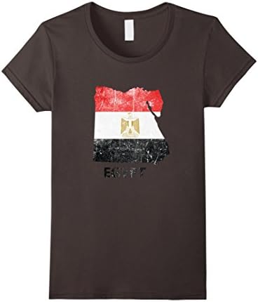 Womens Egypt Flag Pride Distressed T-Shirt Medium Asphalt