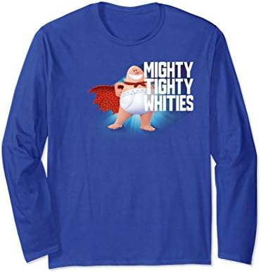 Unisex DreamWorks Captain Underpants Tighty Whities Long Sleeve Medium Royal Blue