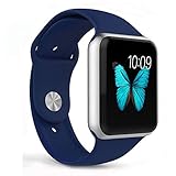 Apple Watch Band - e6Hope Soft Silicone Replacement iWatch Strap for Apple Watch Series 1,Series 2 (Midnight blue, 38mm - S/M)