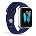 Apple Watch Band - e6Hope Soft Silicone Replacement iWatch Strap for Apple Watch Series 1,Series 2 (Midnight blue, 38mm - S/M)
