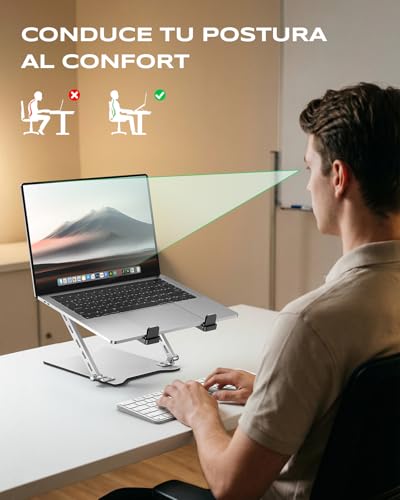 Babacom Laptop Stand Ultra Slim and Portable Desk, Height Adjustable Base with Dual Bar Stand, Laptop Stand Foldable with Cooling, Compatible with MacBook/Tablet (10-15.6")
