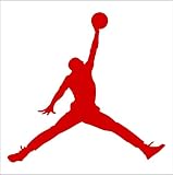 Air Jordan Nike Jumpman Logo Vinyl Sticker Decal-Red-9 Inch