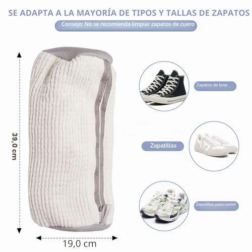 Shoe Washing Bag Machine Reusable Double Zipper Laundry Cleaning Shoe Bag for Washing Clothes Mesh Bag for Sneaker Cleaning