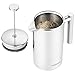 French Press Coffee Maker Set - [5-pieces] 18/8 Stainless Steel Double Wall Vacuum Insulated Coffee Press 34 oz. with 2 Stainless Steel Coffee Mugs 16 oz., S/S Spoon, Coffee Scoop, Bonus Screen Filter