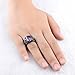 Huanhuan Men's Hot Oval Cut Huge Purple Amethyst CZ Black Gold Plated Rings Gift Size 7 to 13