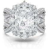 Jeulia 2 PC Interchangeable Engagement Ring Set for Women; 925 Sterling Silver Twisted Radiant Cut Diamond Wedding Ring Set CZ Anniversary Promise Rings for Her with Jewelry Gift Box