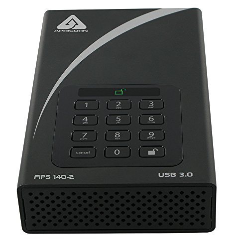 Apricorn FIPS Validated, 12TB Aegis Padlock DT Secure USB 3.0 256-bit AES Hardware Encryption (ADT-3PL256F-12TB)