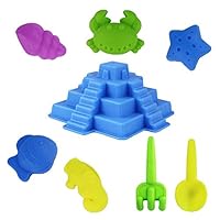 Homlifer 8Pcs Sand Sandbeach Castle Model Kids Beach Castle Water Tools Toys Sand Game