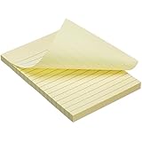 AmazonBasics Lined Sticky Notes - 4" x 6", Yellow, 5-Pack