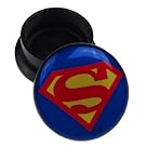 Jewellery of Lords Single 8mm Superman Logo S Flesh Tunnel Plug Stretcher Super Hero Ear Expander Comic Book