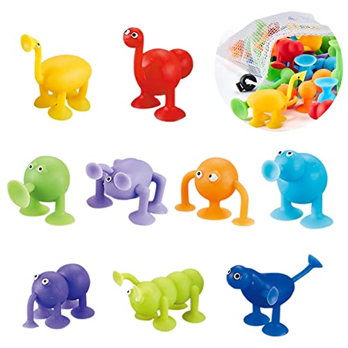 Baby Suction Cup Toys,9 Pieces Animal Silicone Building