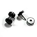 8mm Mens Black Stud Earrings Stainless Steel Illusion Tunnel Fake Ear Plugs with Black Spike Cz, 2pcs