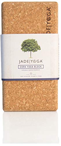 Jade Yoga – Cork Block – Extreme Comfort, Strength, and Stability for Your Yoga Practice (Size Small: 3″ x 4.75″ x 9″)