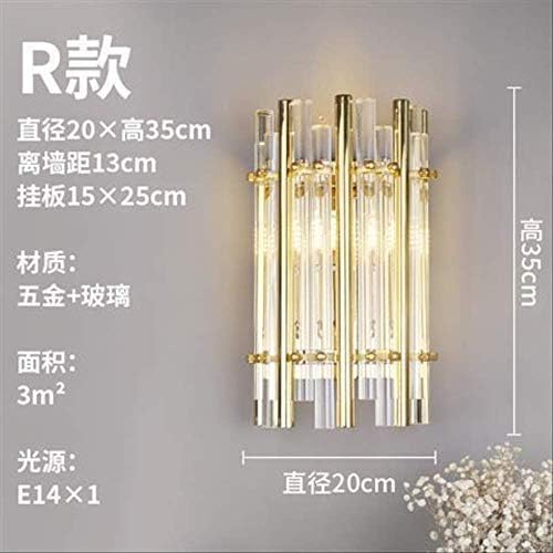 Crystal Wall lamp, Nordic Post-Modern Creative Bedroom Bedside Lamps Simple Living Room Stair Background Wall Light Luxury Wall lamp R 20 x 35cm