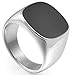 Stainless Steel Black Enamel Signet Ring (11)