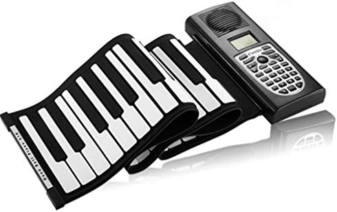 61鍵手巻きのピアノ ポータブル折りたたみキーボード電子ピアノ 128の音色 128拍 30デモ曲 子供の初心者の音楽教育玩具のための理想的なギフト