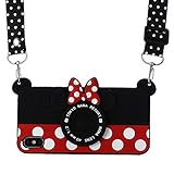 iPhone Xs Max Case with Strap, Umiko 3D Cute Lovely Soft Silicone Cartoon Disney Minnie Mouse Protective Case Camera Design Fashion Gift for iPhone Xs Max Girls Teens Kids Boys Women
