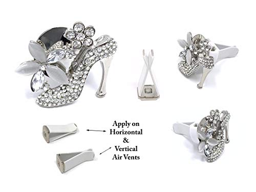 Bling Car Decor Car Air Vent Clip Charms, Crystal High Heel Shoe Interior Car Accessory, Women Fashion Car Decoration Charms, Rhinestone Car Bling Accessories (High Heel)