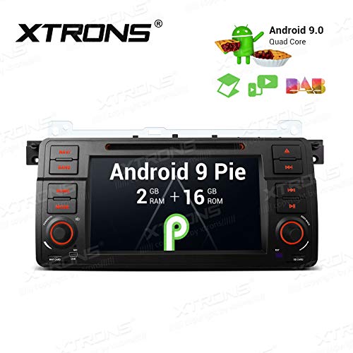 XTRONS Android 9.0 Car Stereo Radio DVD Player GPS Navigator 7 Inch Touch Display Head Unit Supports Bluetooth 5.0 WiFi Car Auto Play Backup Camera DVR OBD TPMS Full RCA Output for BMW E46 M3 Rover75