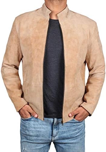 Suede Jacket Men - Shearling Real Suede Leather Jackets