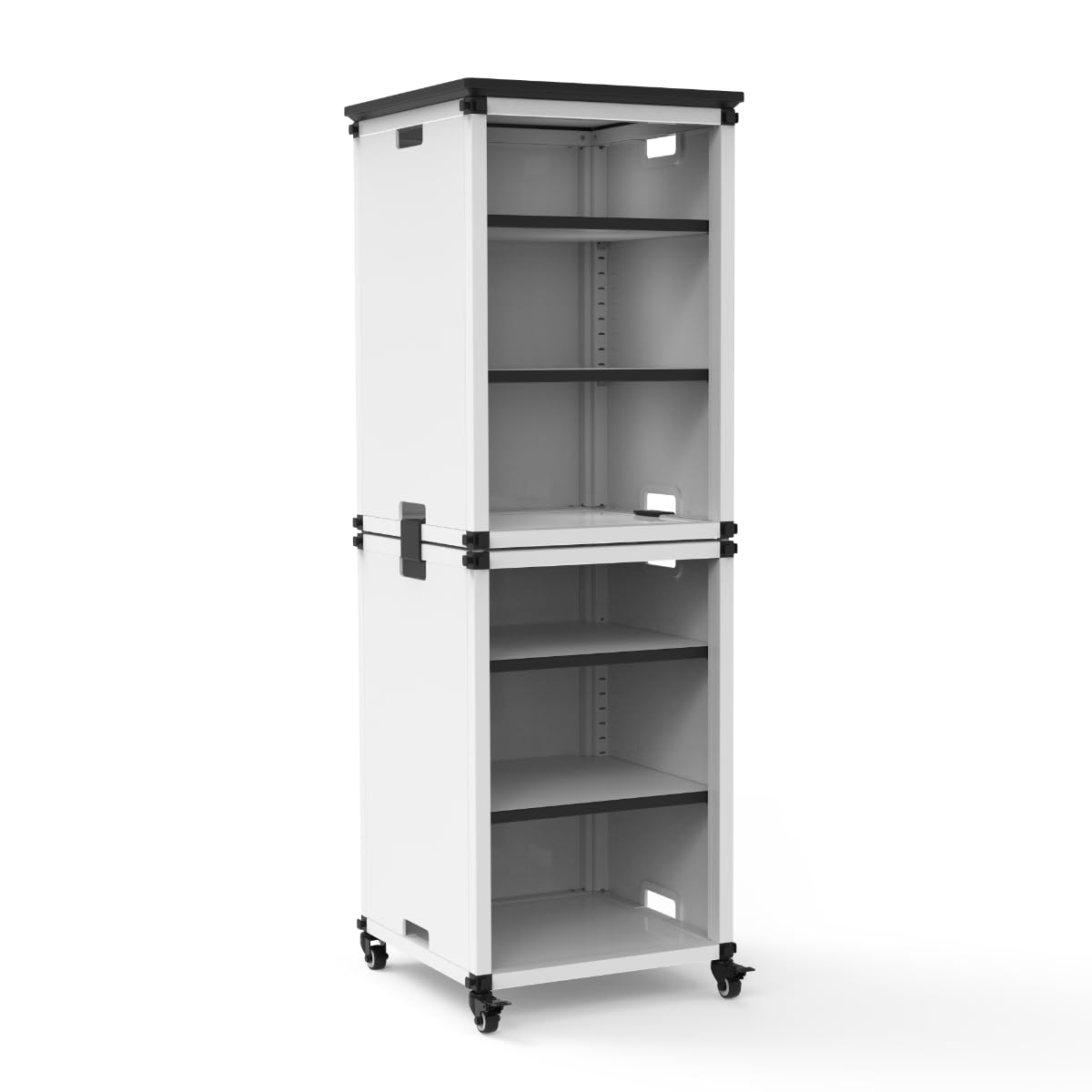 Photo 1 of (PARTIAL SET) (UNTESTED) FSE 373-MBSCB06 Modular Classroom Bookshelf - Narrow Stacked Modules with Casters and Tabletop