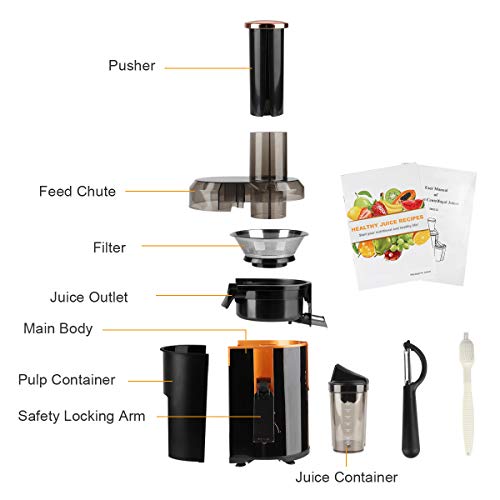 Juicer Extractor Picberm Wide Mouth Juicer Machines, 3 Speed Centrifugal Juicer for Fruit and Vegetable, Powerful Juicer with Plus Pulse Function, 800W/2000RPM, Easy to Clean & BPA Free, Black
