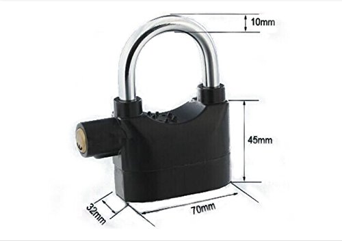 Alarm Lock 110dba Universal Security Alarm Lock System Anti-Theft for Door Motor Bicycle Padlock with 3 Keys (Black)