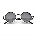 ZOGEEN Polarized Steampunk Round Sunglasses for Men Women Mirrored Lens Metal Frame S2671 (Black)