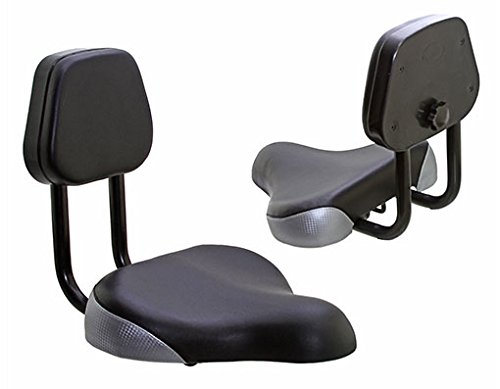 Lowrider Beach Cruiser SEAT with Back 906 Black/Silver. Bike Part, Bicycle Part, Bike Accessory, Bicycle Accessory