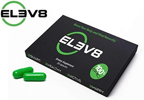 ELEV8 - Energy Pill with Cordyceps, Chaga, Gano, Rhodiola Rose and More (60 Capsules + 9 Free Capsules)